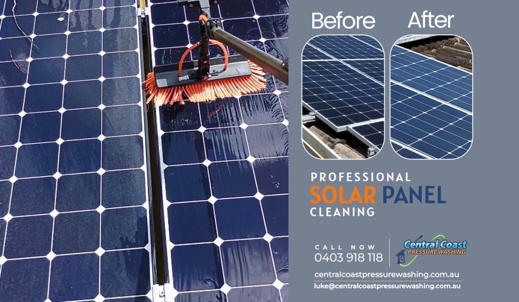 Professional solar panel cleaning Wyong
